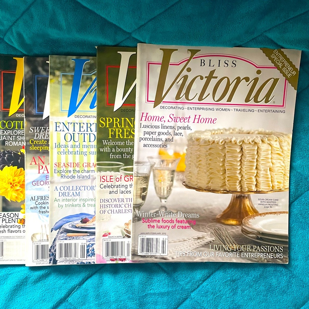 Victoria Magazine Collection. Five total. January-October 2012.
